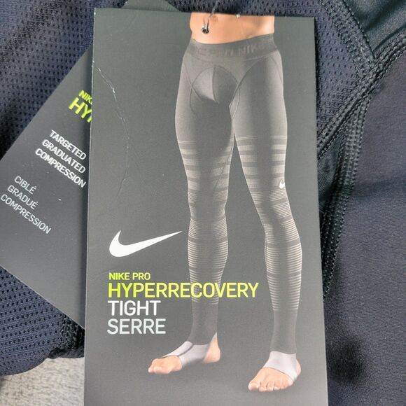 NEW Nike Pro Hyper Recovery Compression Pants Mens Black Large Training - Picture 2 of 13